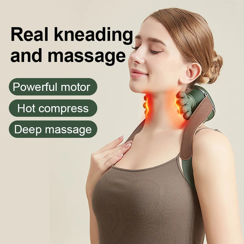 Neck Massager Cervical Pillow Shoulder Massager Trapezius Shiatsu Kneading MusclesBody Back Leg Massagers Pillow Relaxation